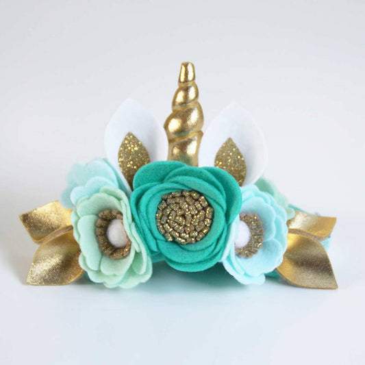 Unicorn Flower Crown ~ Aqua