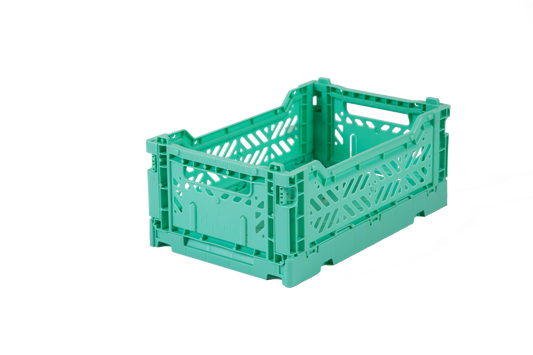 MINI FOLDING STORAGE CRATE ~ MINT